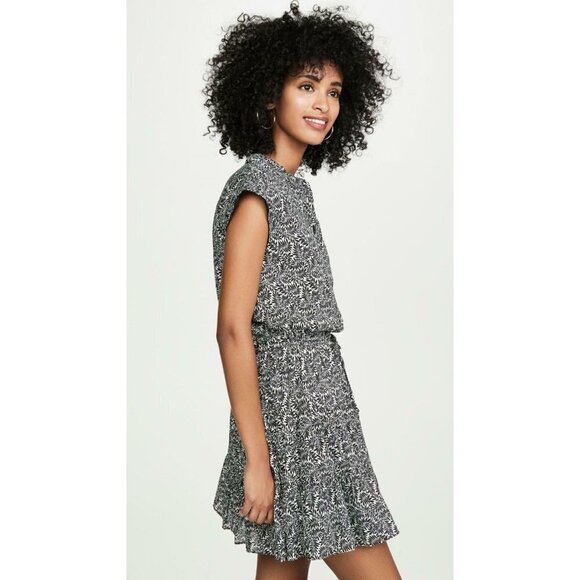 Rebecca Minkoff Women's Ollie Botanical Print Mini Dress Black Multi Siz… - Picture 5 of 8